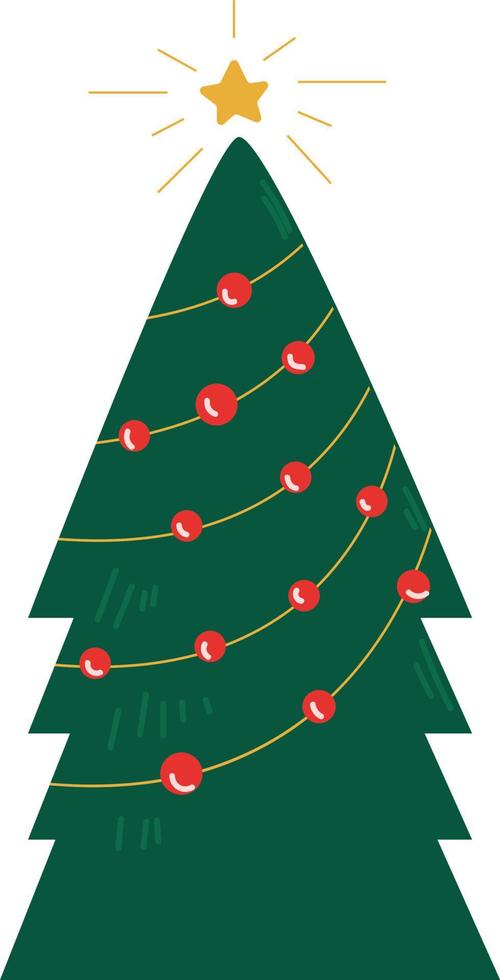 Christmas tree in lights. vector