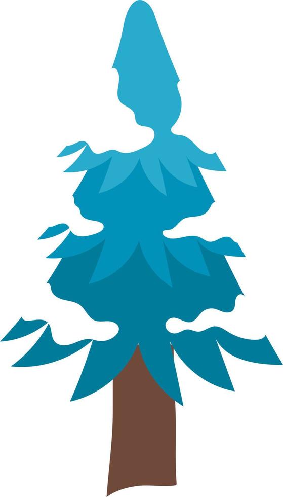 árbol azul en la nieve. vector