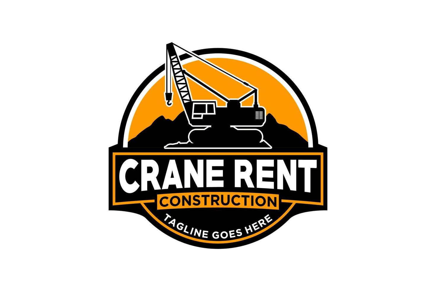 Crane logo template vector. Heavy equipment logo vector for construction company. Creative Crane illustration for logo template.
