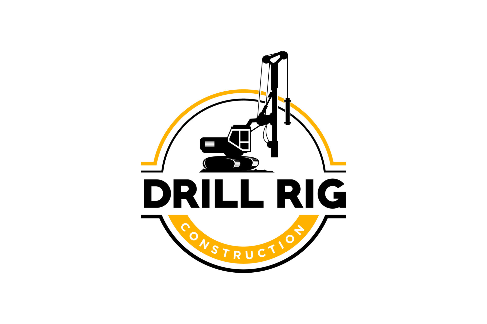 Drill Rig logo template vector. Heavy equipment logo vector for