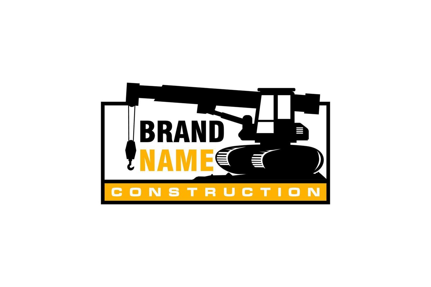 Crane logo template vector. Heavy equipment logo vector for construction company. Creative Crane illustration for logo template.