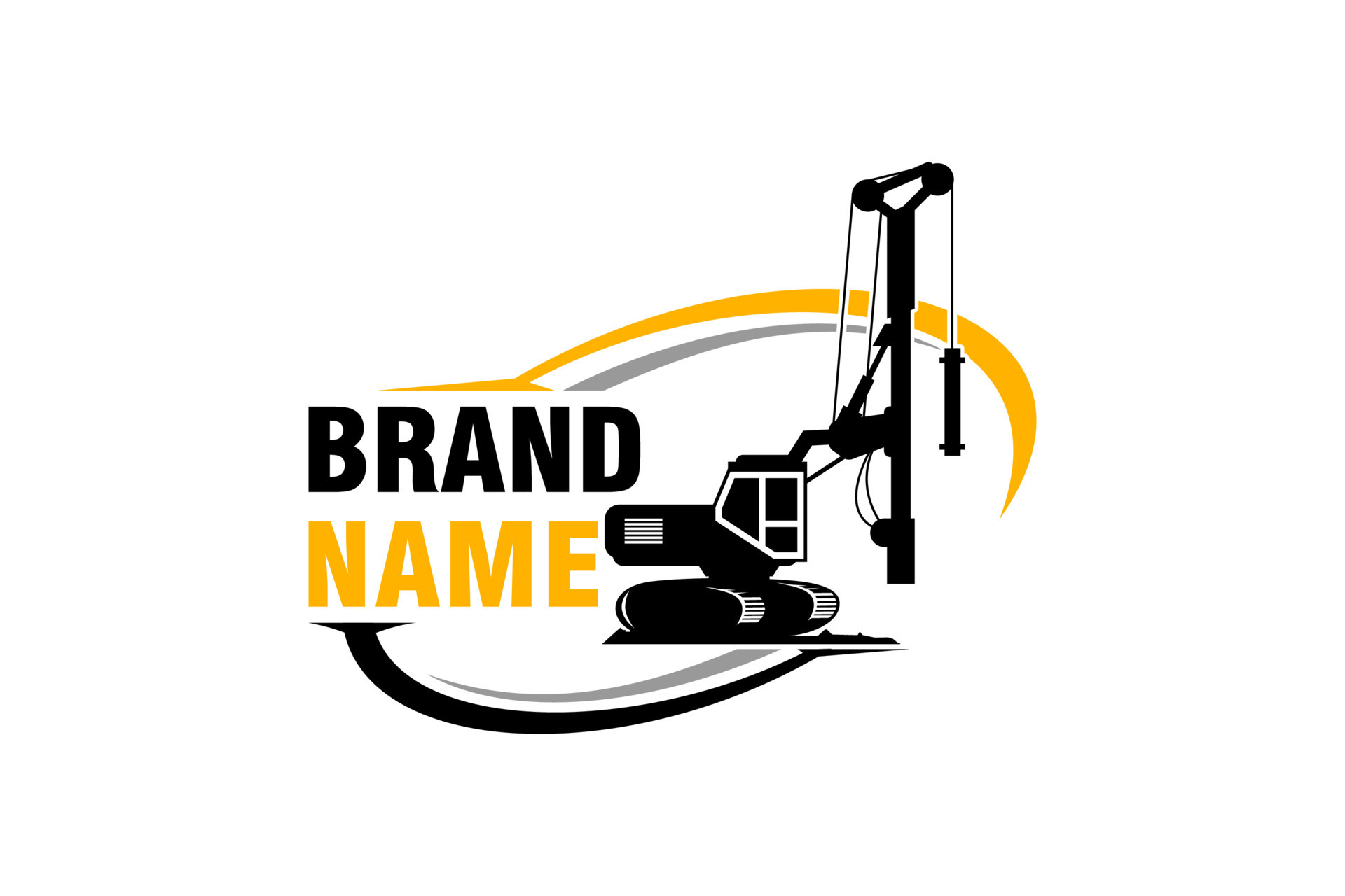 Drill Rig logo template vector. Heavy equipment logo vector for