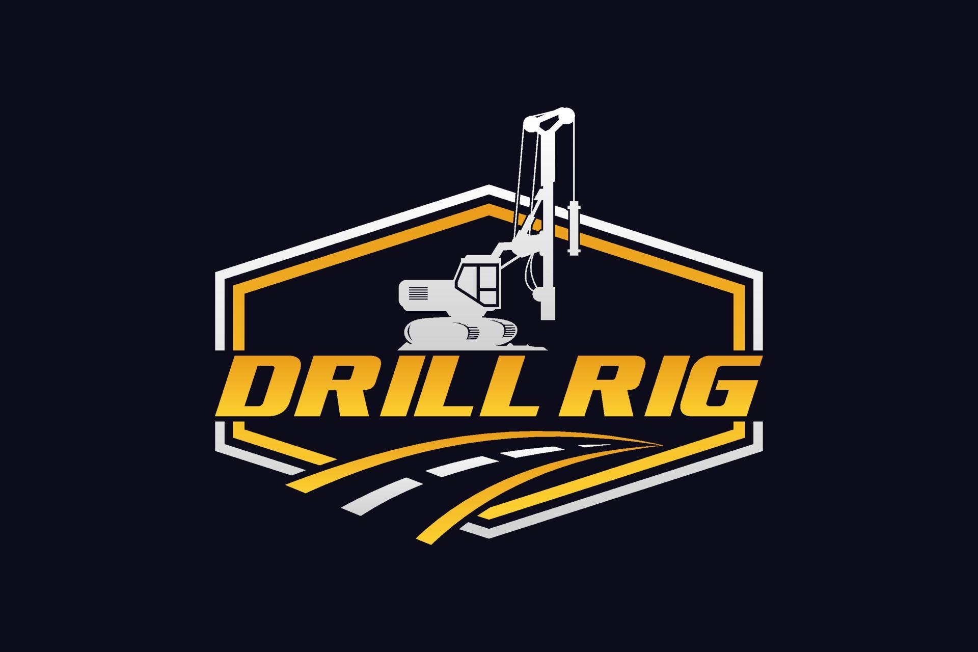 Drill Rig logo template vector. Heavy equipment logo vector for