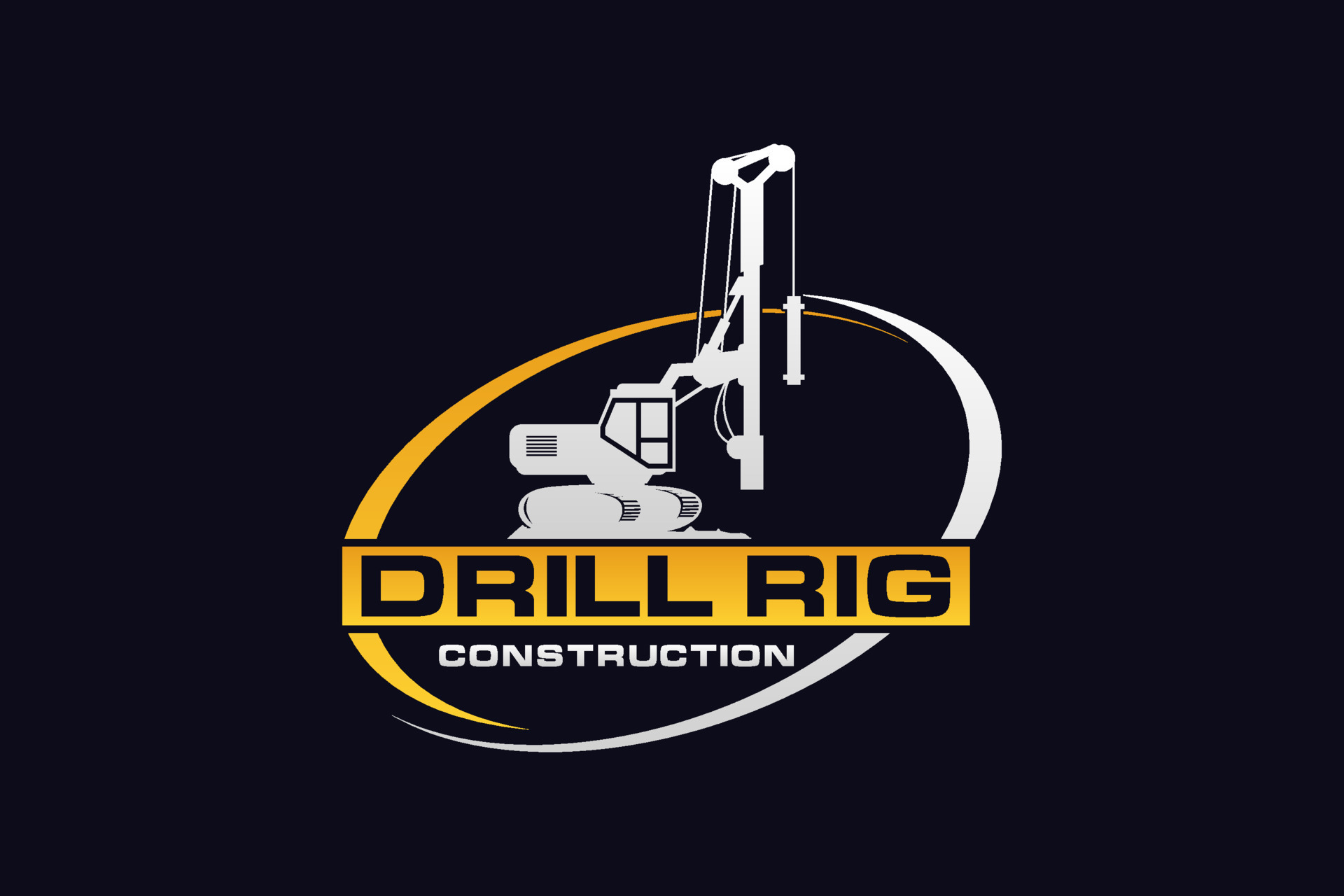 Drill Rig logo template vector. Heavy equipment logo vector for