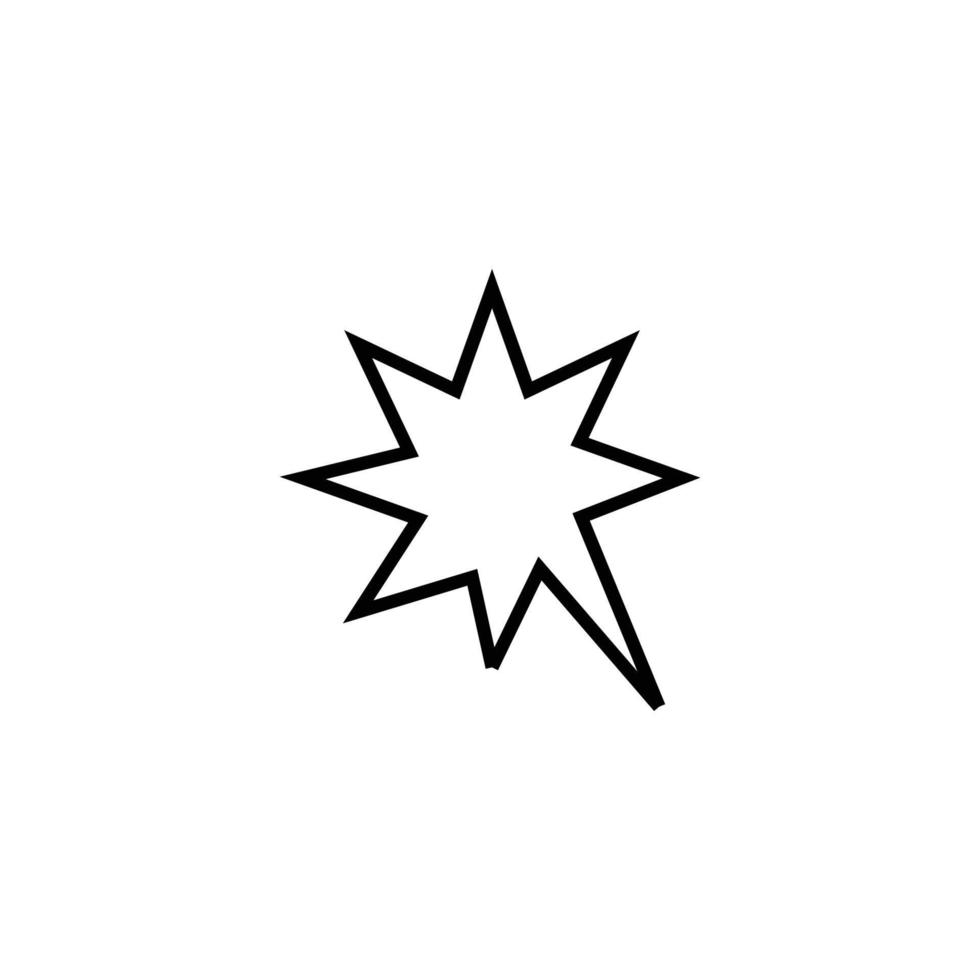 Sing and symbols concept. Single line icon for internet pages, apps, sites, banners, flyers. Line icon of speech bubble in form of star vector