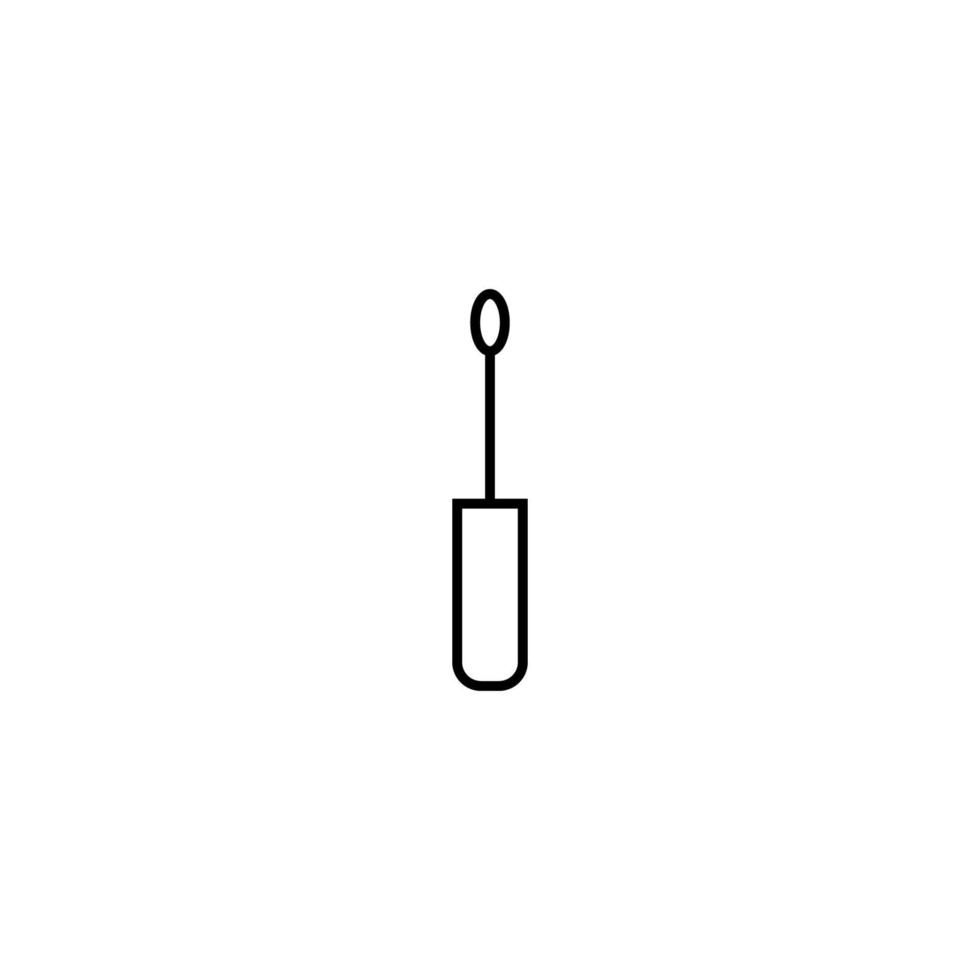 Beauty and cosmetics concept. Outline symbol suitable for web sites, advertisement, web sites etc. Editable stroke. Line icon of lip gloss with long thin stick and oval applicator vector
