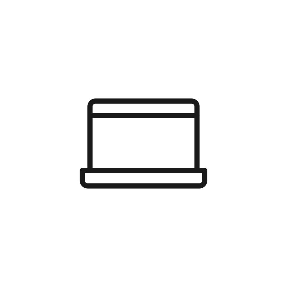 Electronic devices concept. Monochrome illustration drawn with thin line. Perfect for internet resources, stores, books, banner. Line icon of isolated simple laptop vector