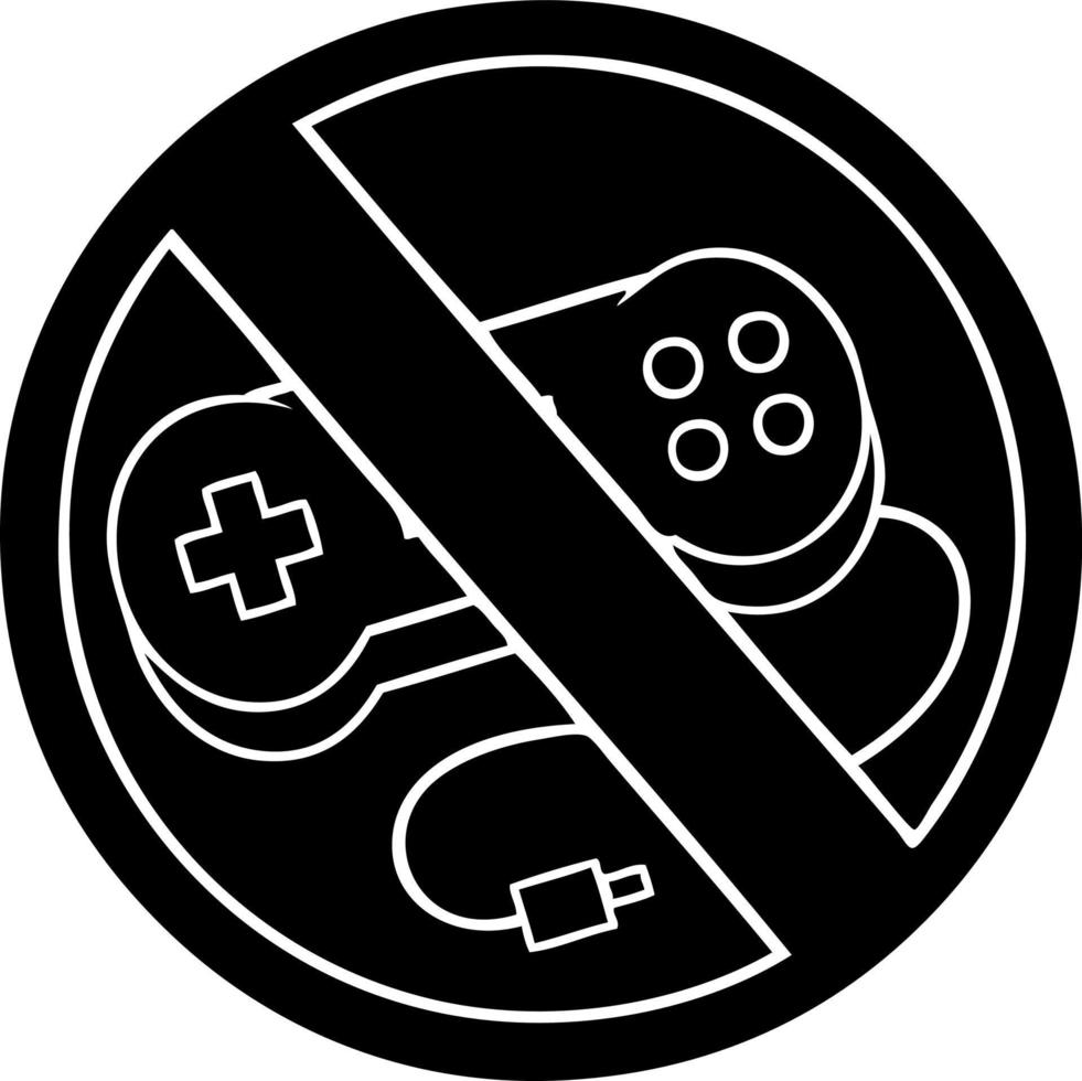 flat symbol no gaming allowed sign vector
