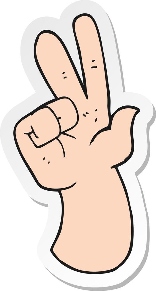 sticker of a cartoon hand counting vector