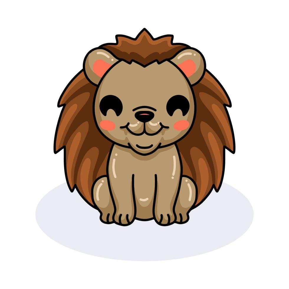 Cute little hedgehog cartoon sitting vector