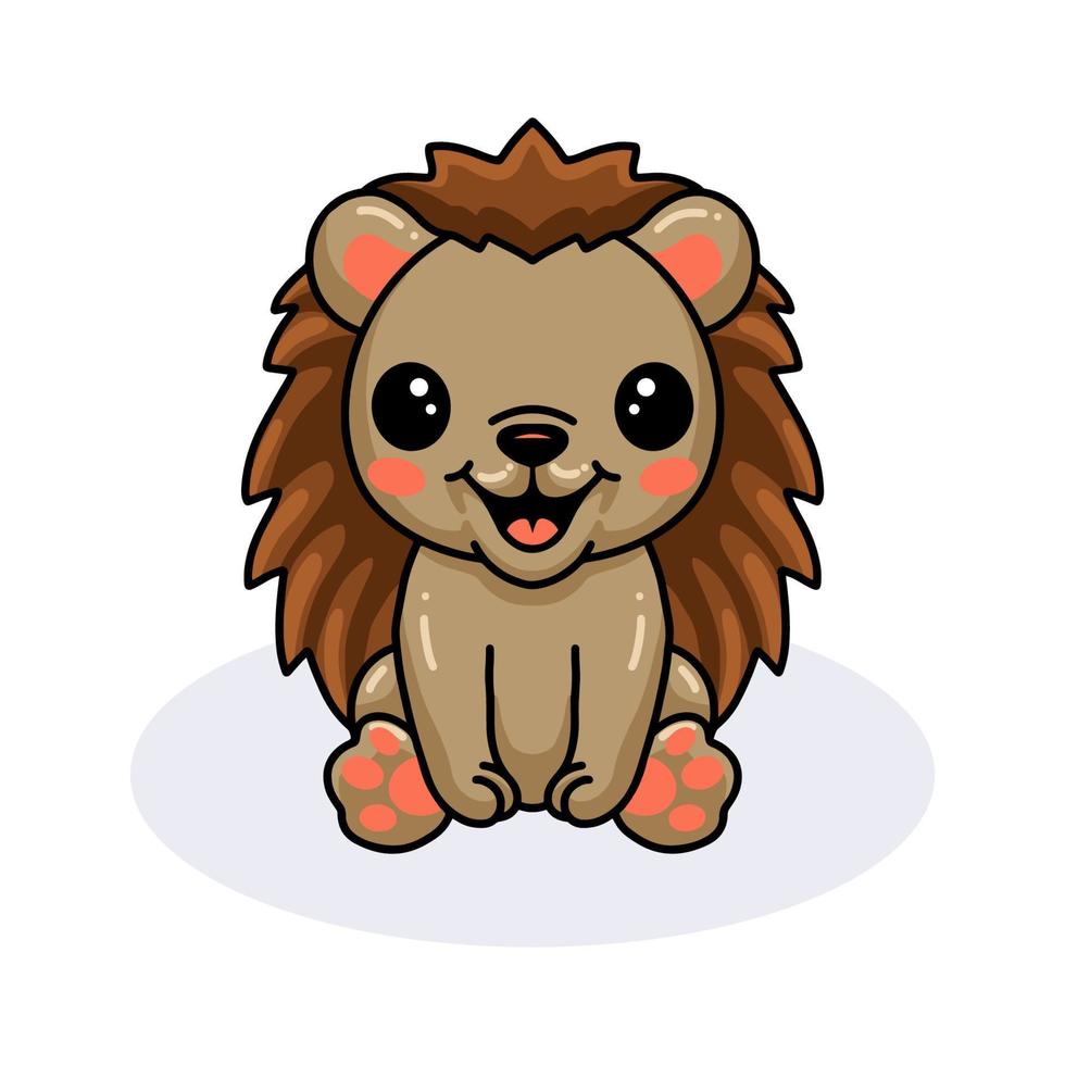 Cute little hedgehog cartoon sitting vector