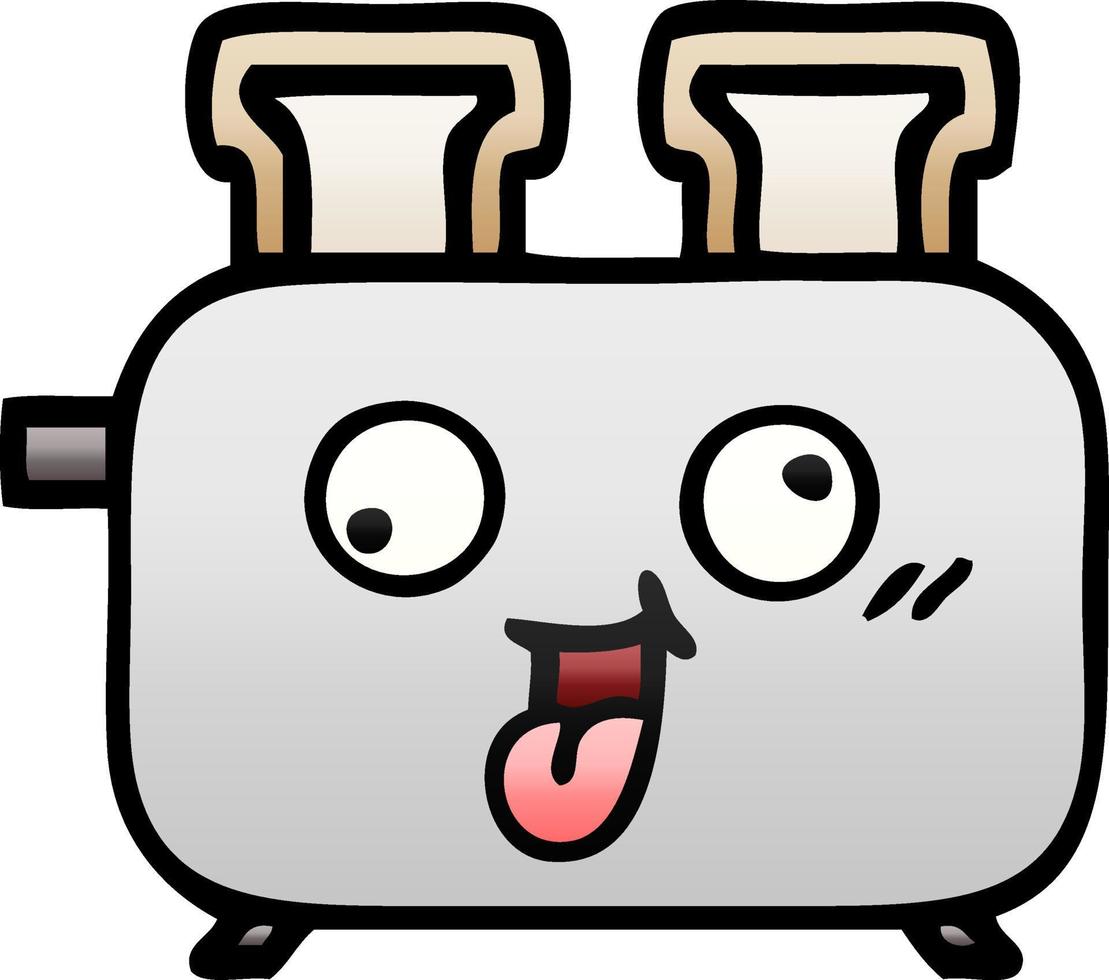 gradient shaded cartoon of a toaster vector
