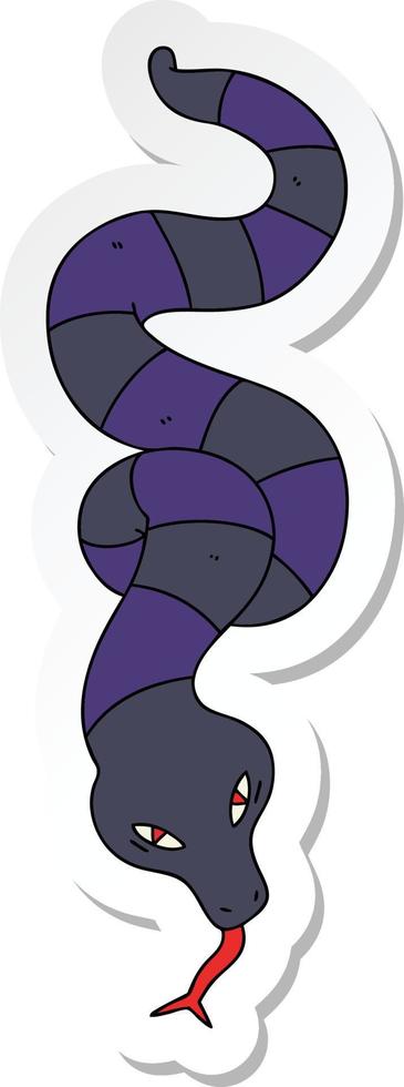 sticker of a quirky hand drawn cartoon snake vector