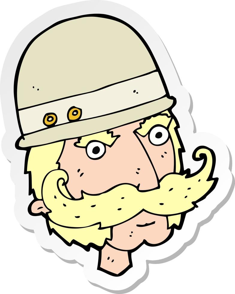sticker of a cartoon victorian big game hunter vector