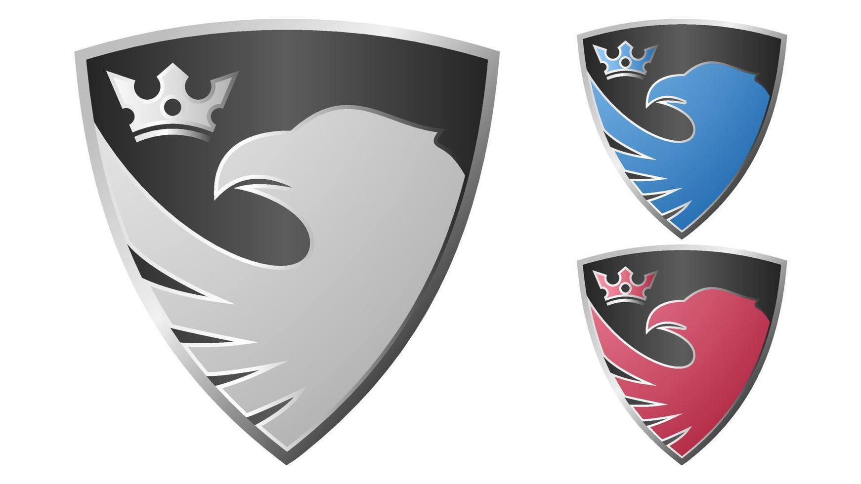 A set of the heraldic eagle on the shields vector