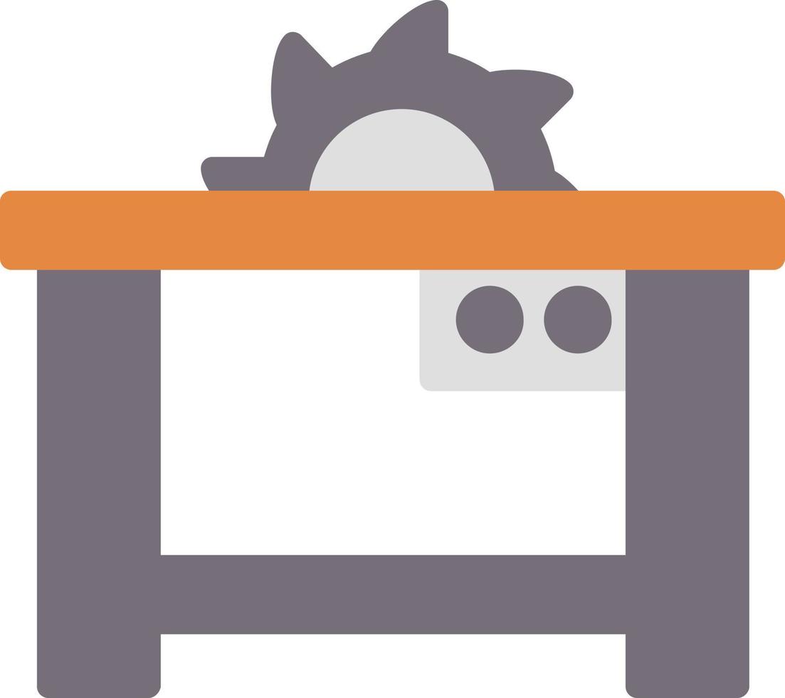 Table Saw Flat Icon vector