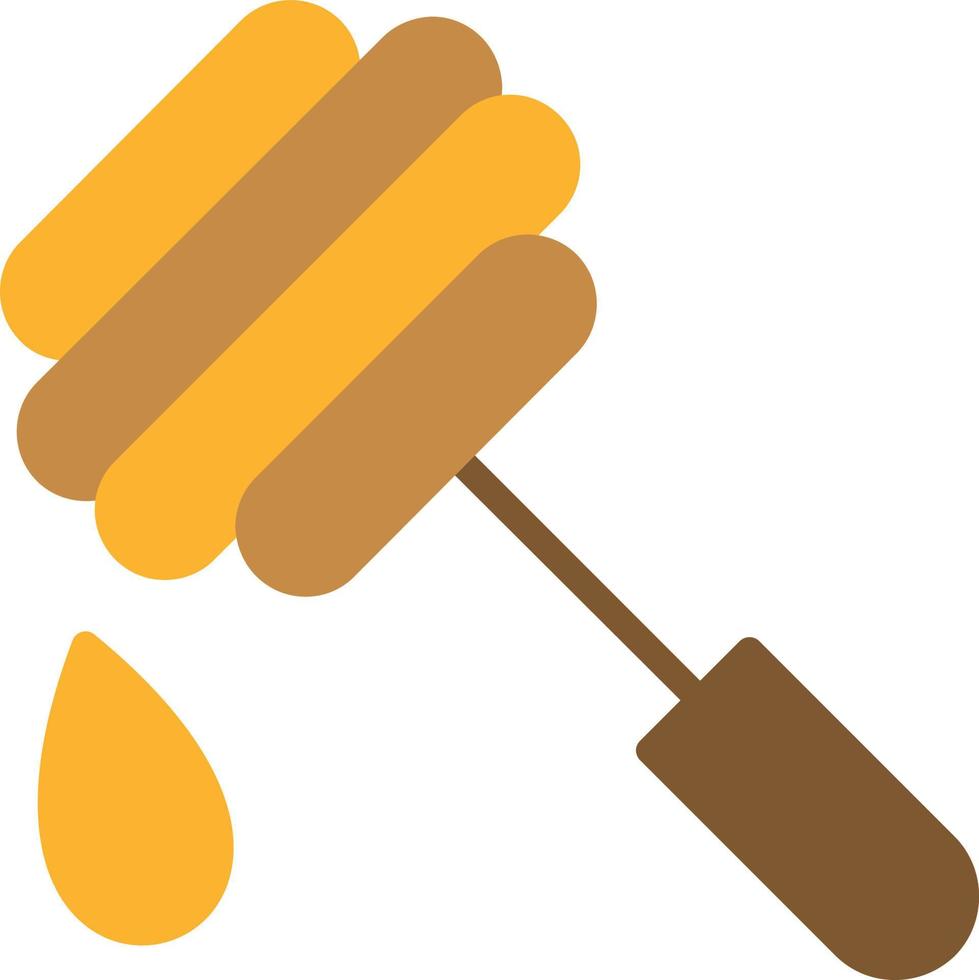 cucharón de miel icono plano vector