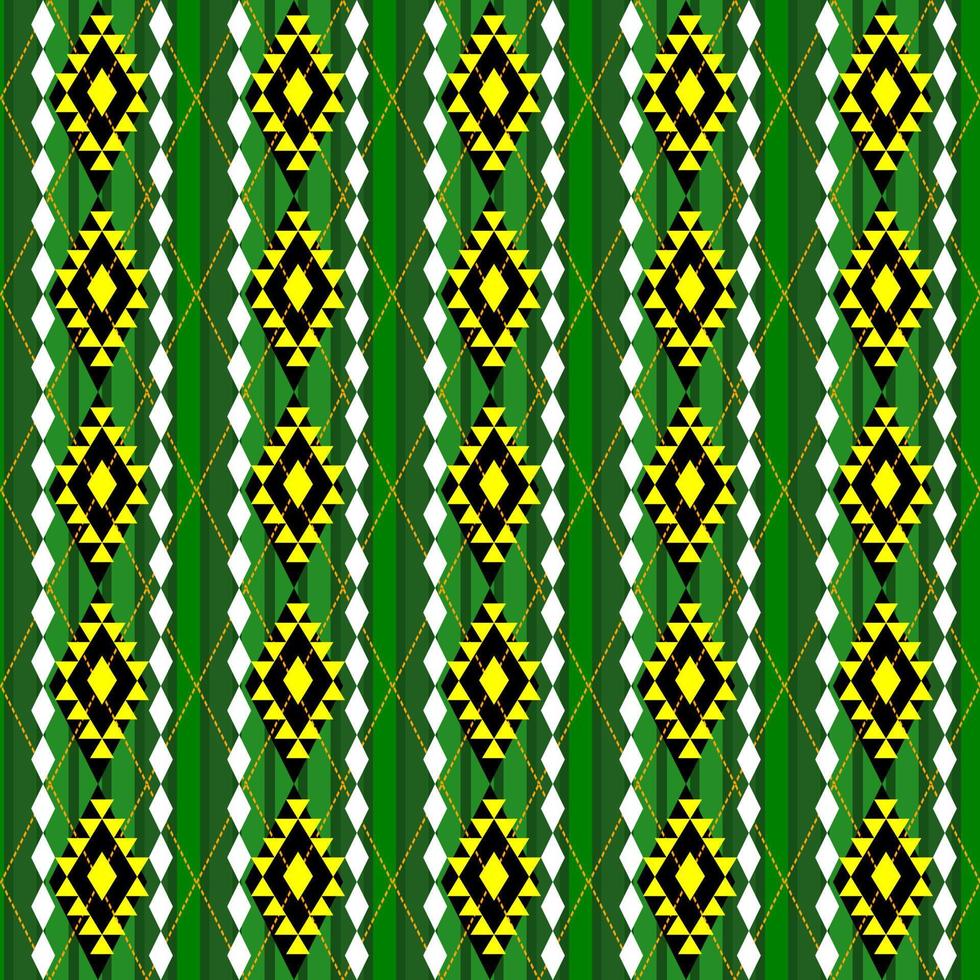 seamless pattern with green and yellow geometric vector