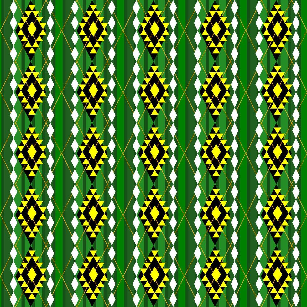 seamless pattern with green and yellow geometric vector