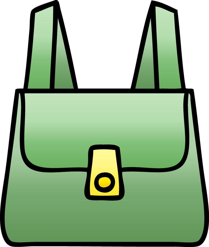 bolso verde de dibujos animados sombreado degradado vector