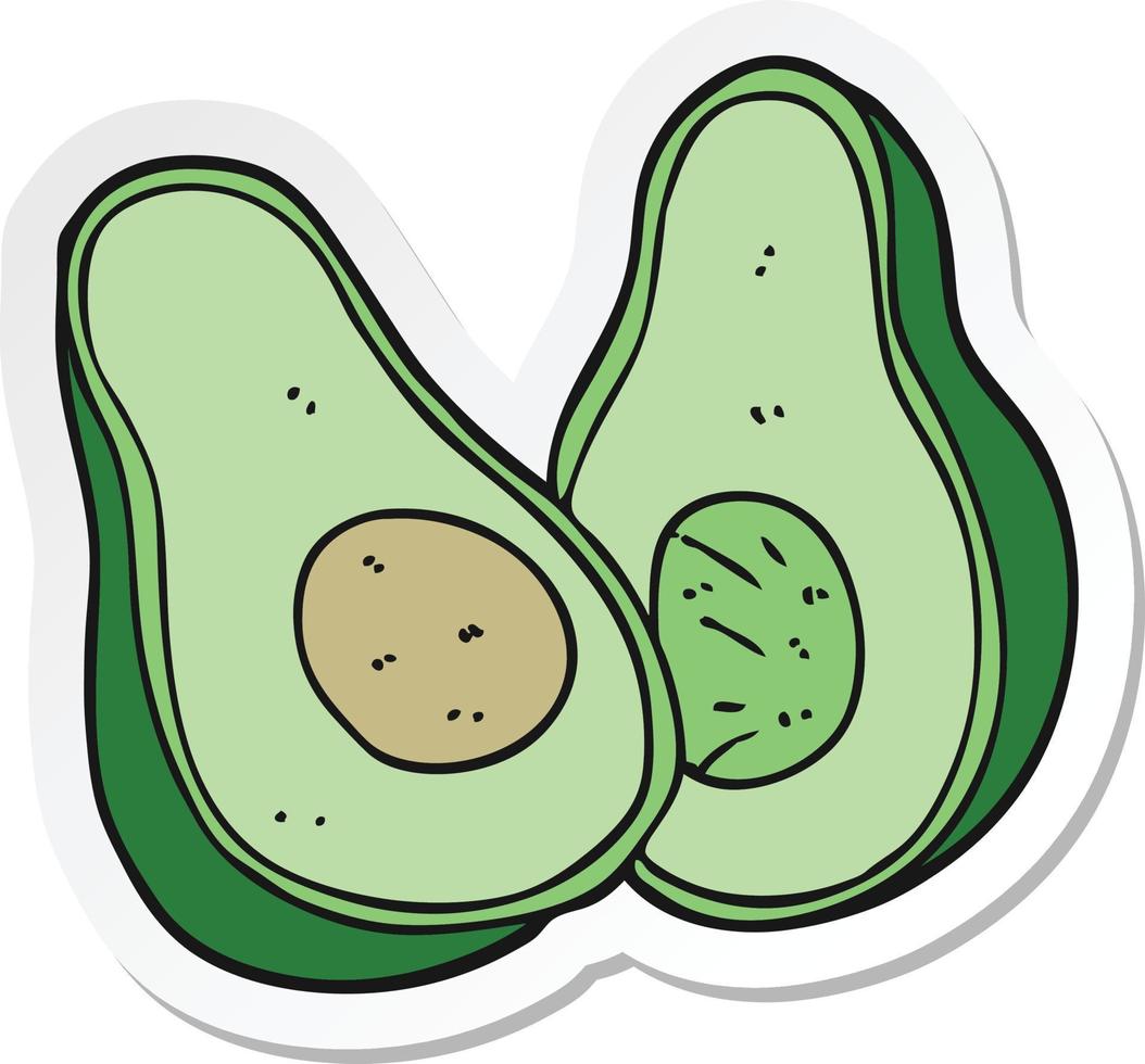 pegatina de un aguacate de dibujos animados vector