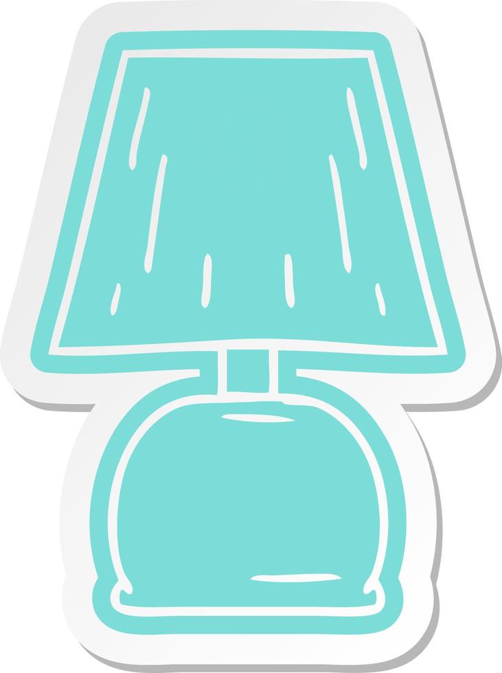 cartoon sticker of a bed side lamp vector