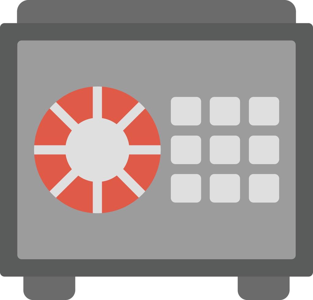 icono plano de caja fuerte vector