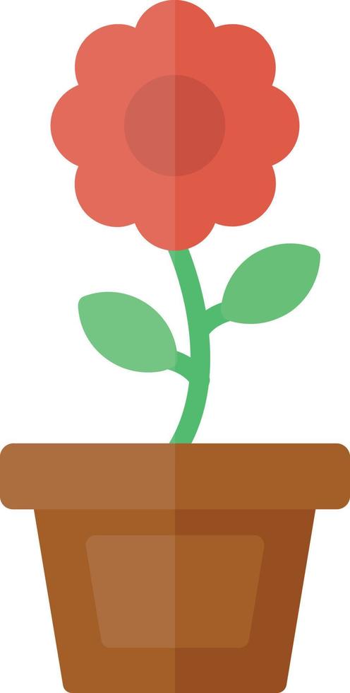 Flower Pot Flat Icon vector