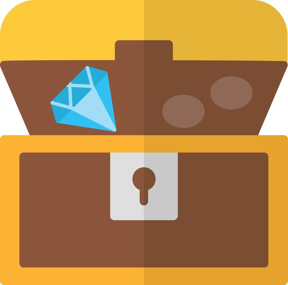 Treasure Chest Flat Icon vector