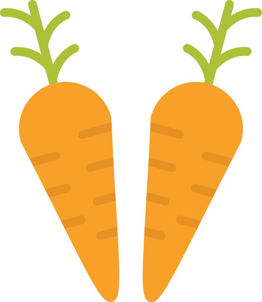 icono plano de zanahorias vector