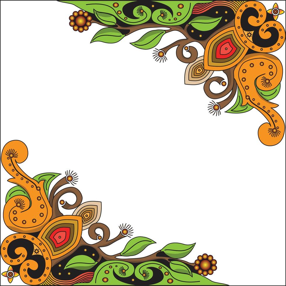 Vector frame with Javanese style corner ornament