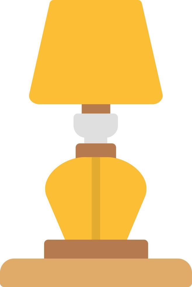 lámpara de mesa icono plano vector