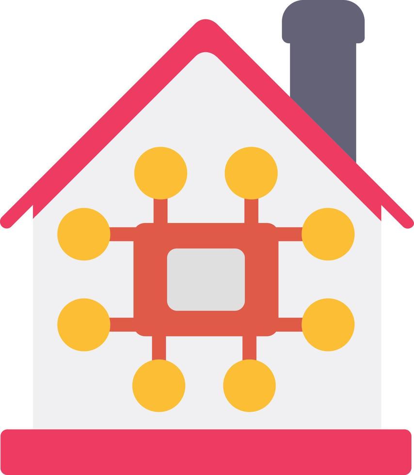 icono plano de casa inteligente vector