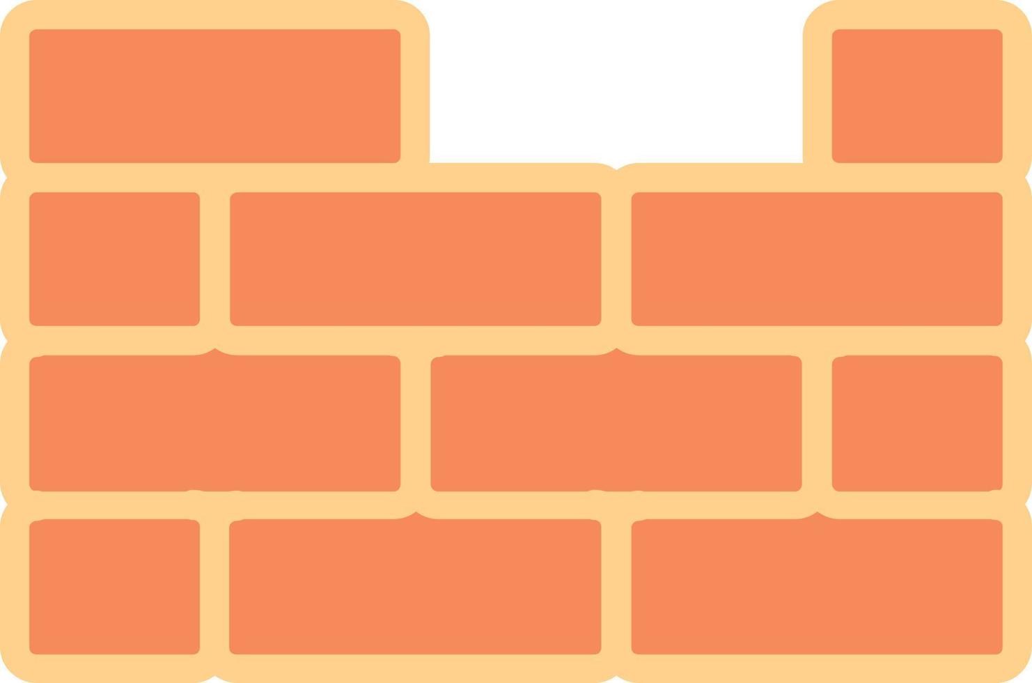 Brick Wall Flat Icon vector