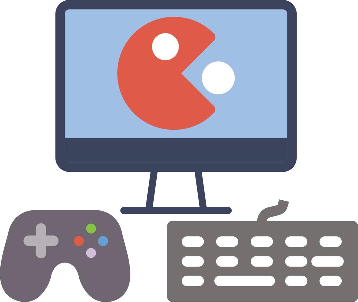 Gaming Setup Flat Icon vector