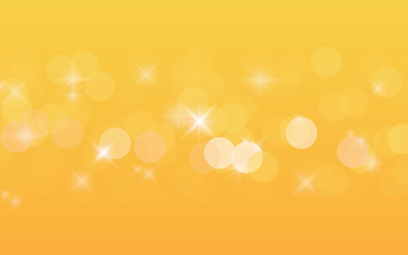 Abstract blur bokeh light on yellow background, vector illustration