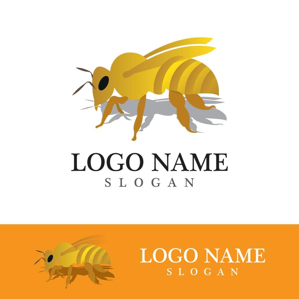 abeja logo vector icono ilustración