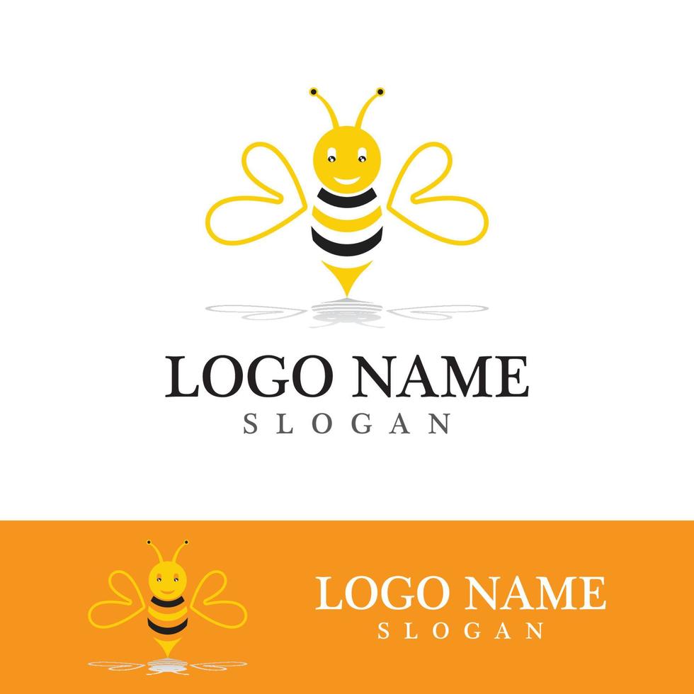 Bee logo vector icon illustration