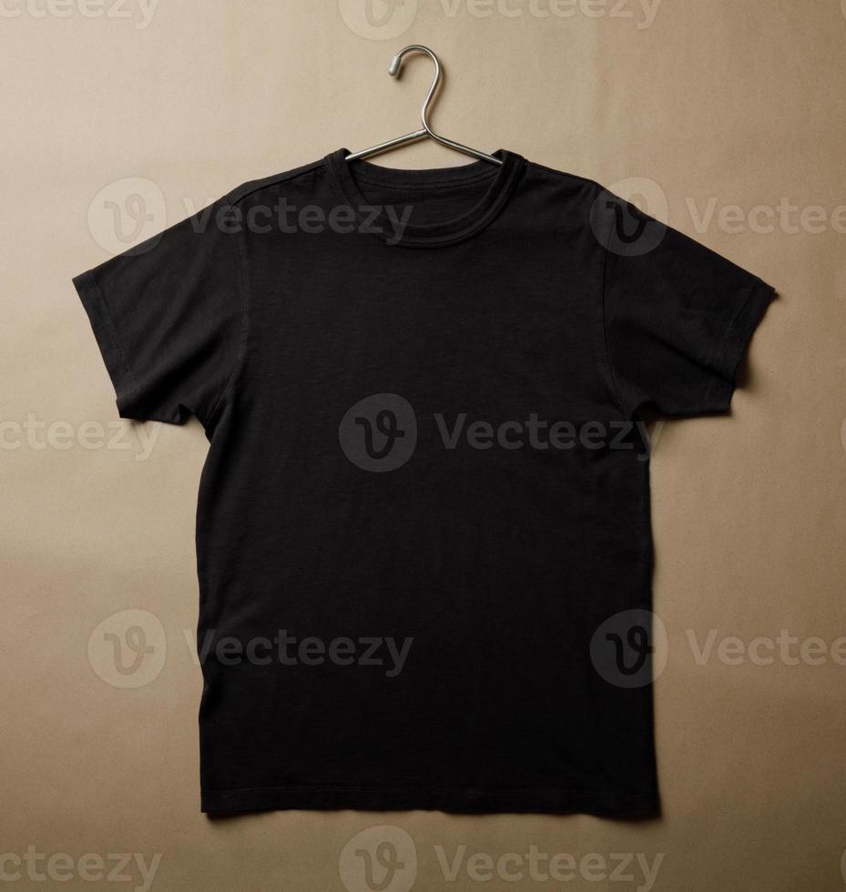 Realistic black T-Shirt scene creator mockup photo