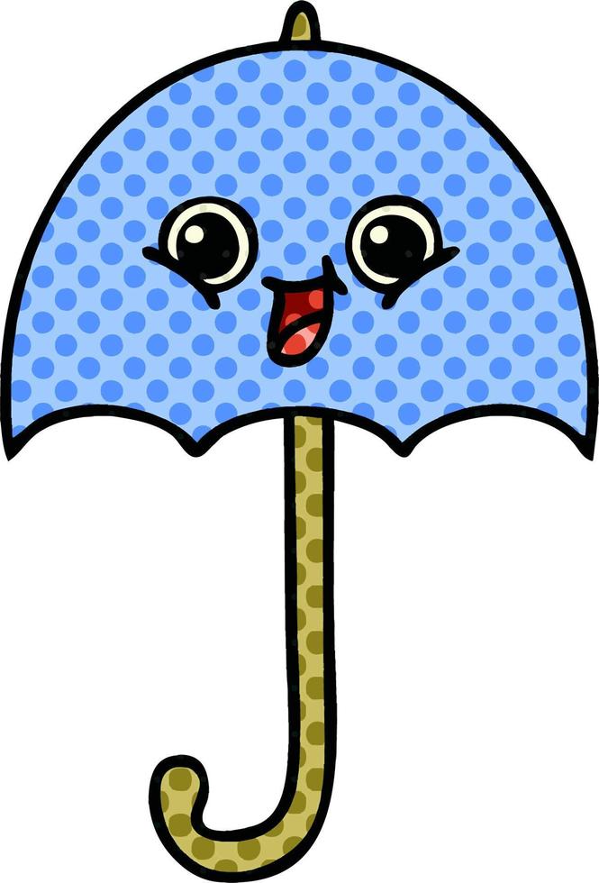 comic book style cartoon umbrella vector