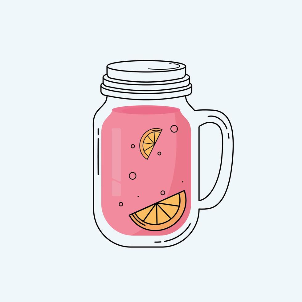 Cocktail with orange alcoholic or not alcoholic, summer lemonade vector