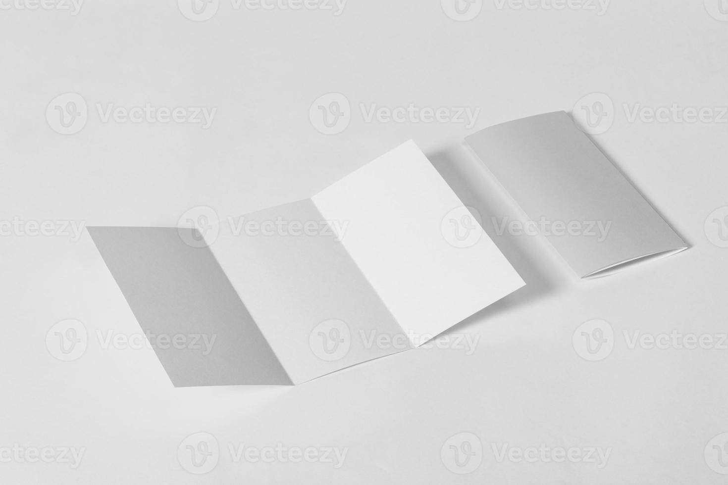 Folded Brochure Mockup Template with copy space for your logo or graphic design photo