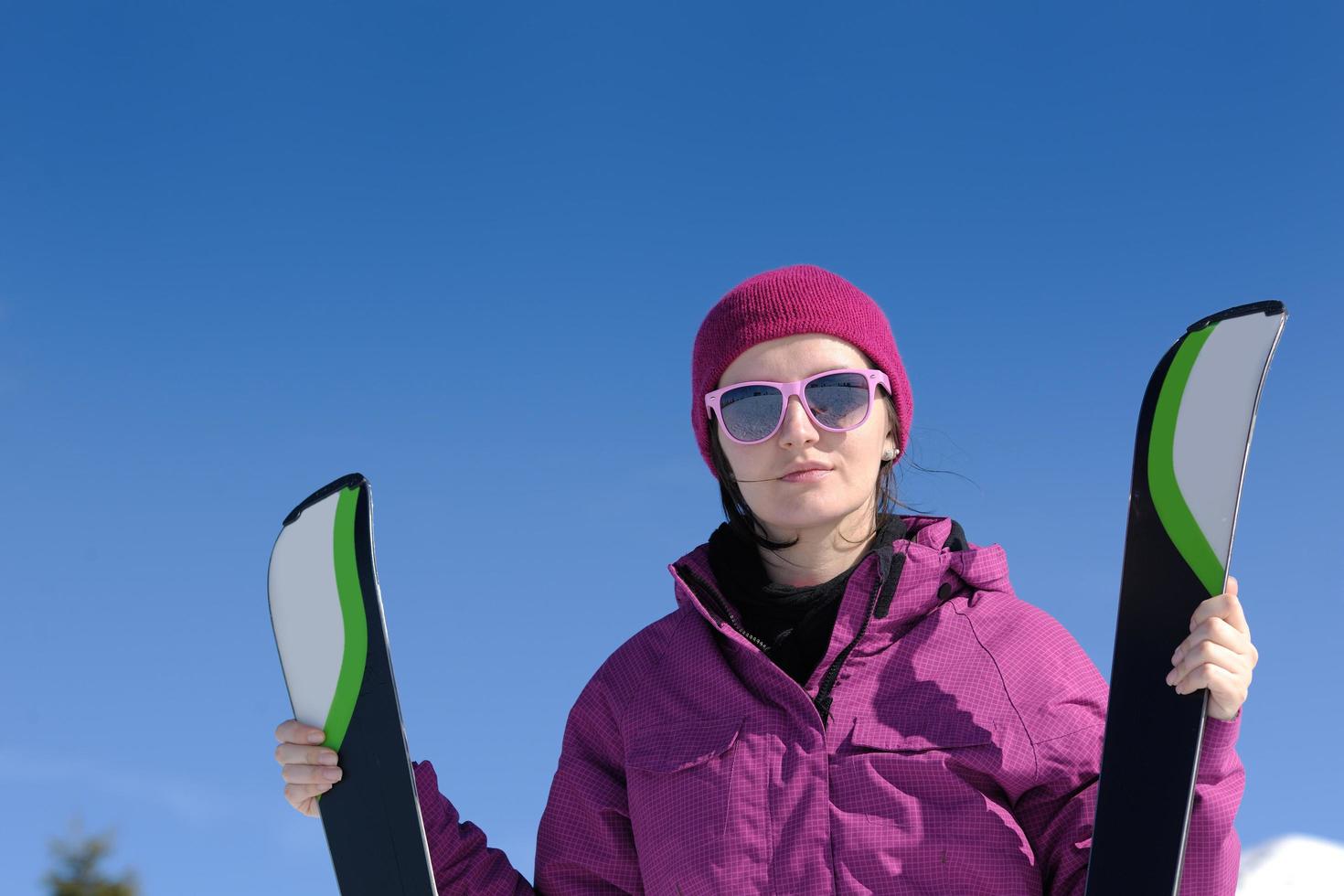 winter woman ski photo