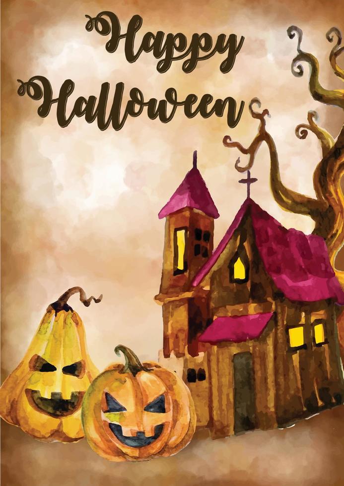 best halloween background watercolor vector