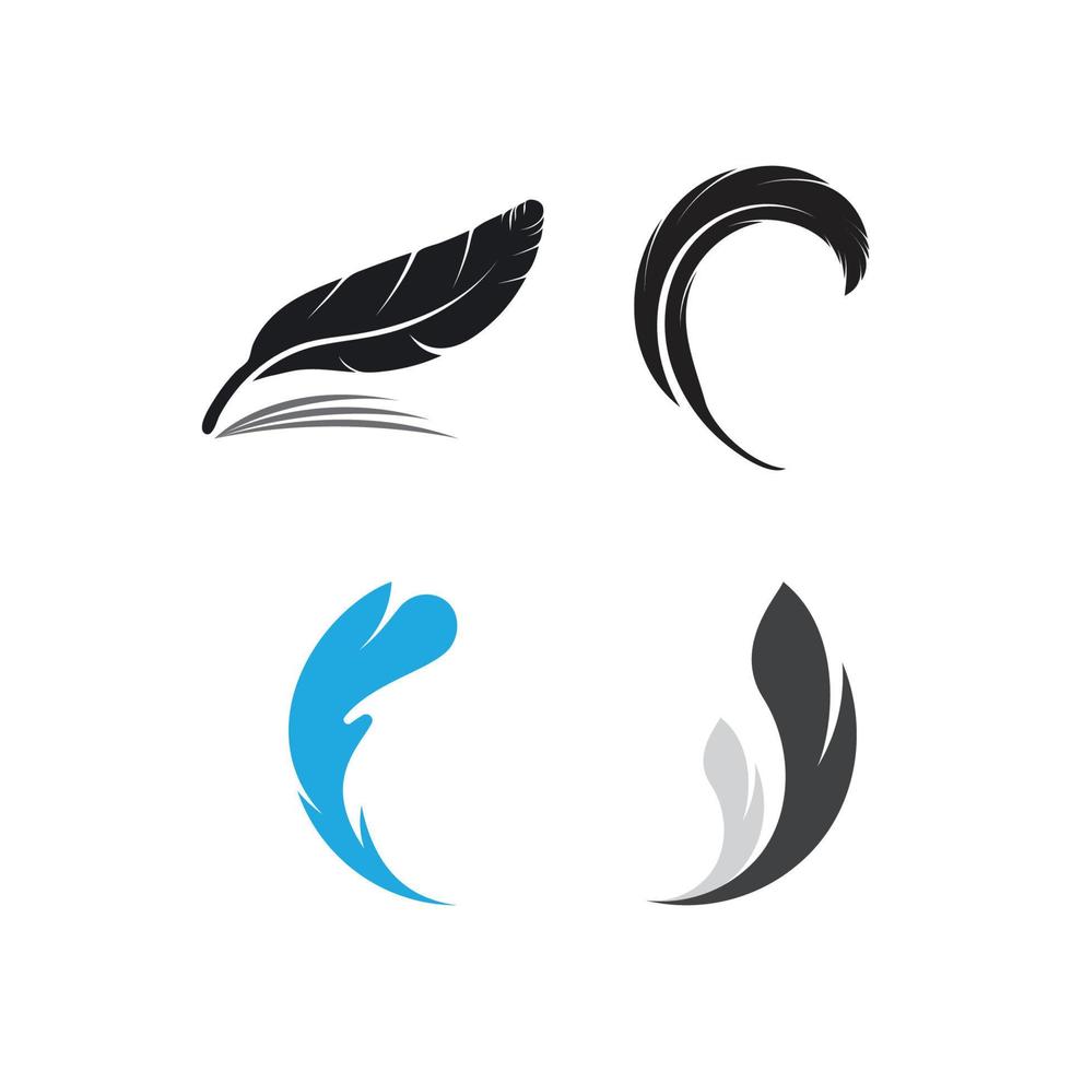 plantilla de vector de logotipo de pluma