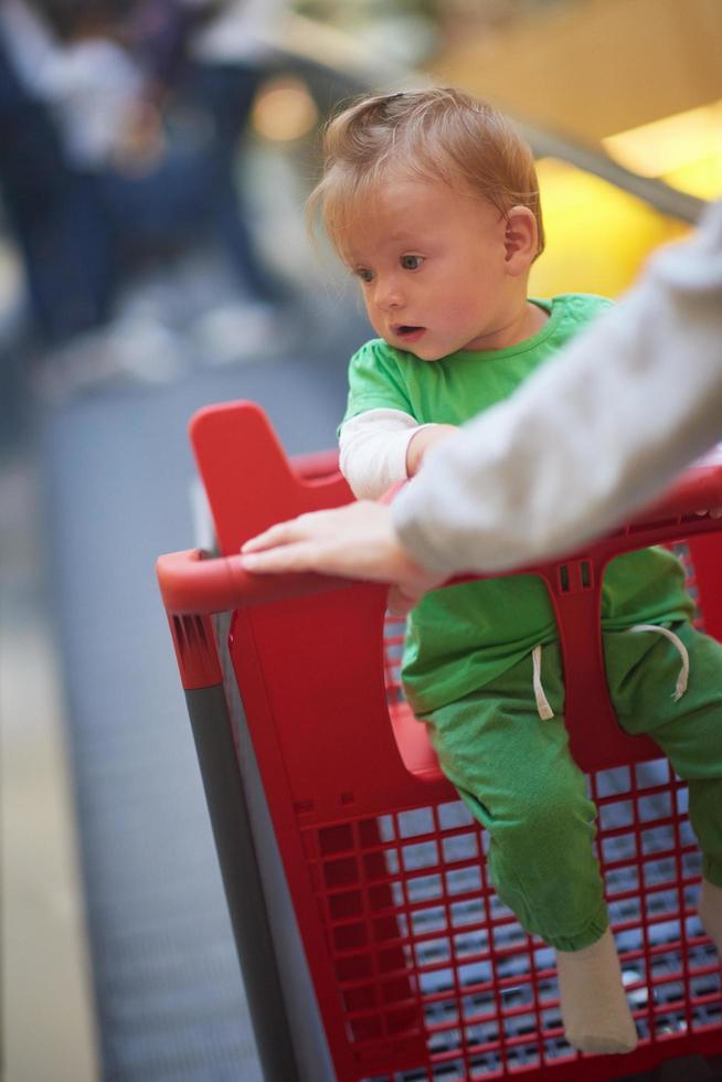 mother with baby in shopping photo