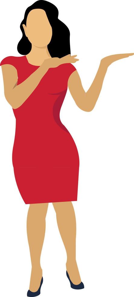 Welcome Girl Flat Vector Illustration