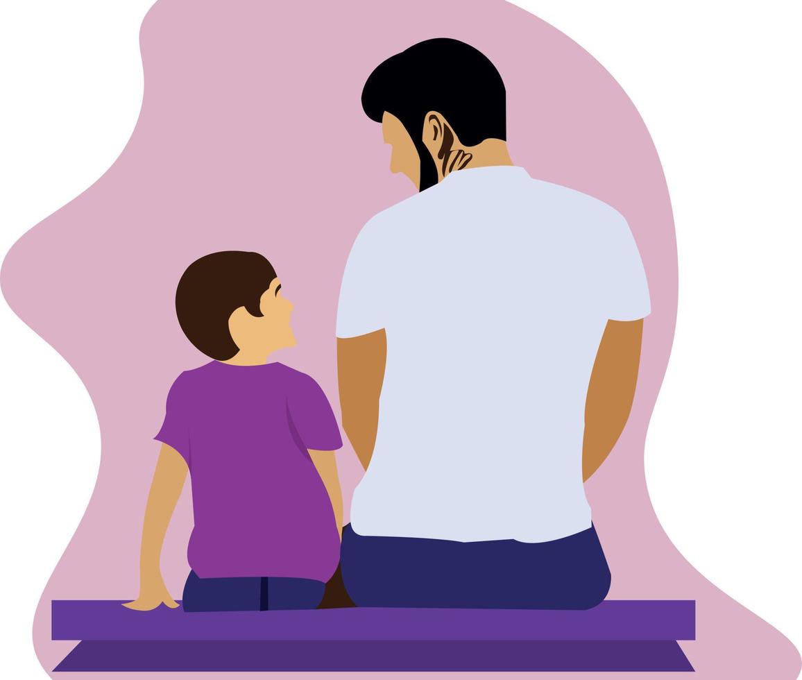 padre e hijo se aman, dia del padre vector