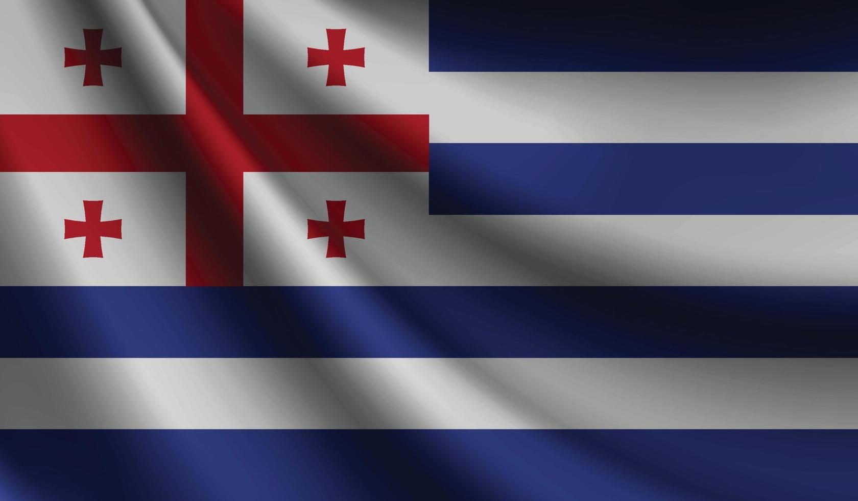 Adjara flag waving Background for patriotic and national design vector