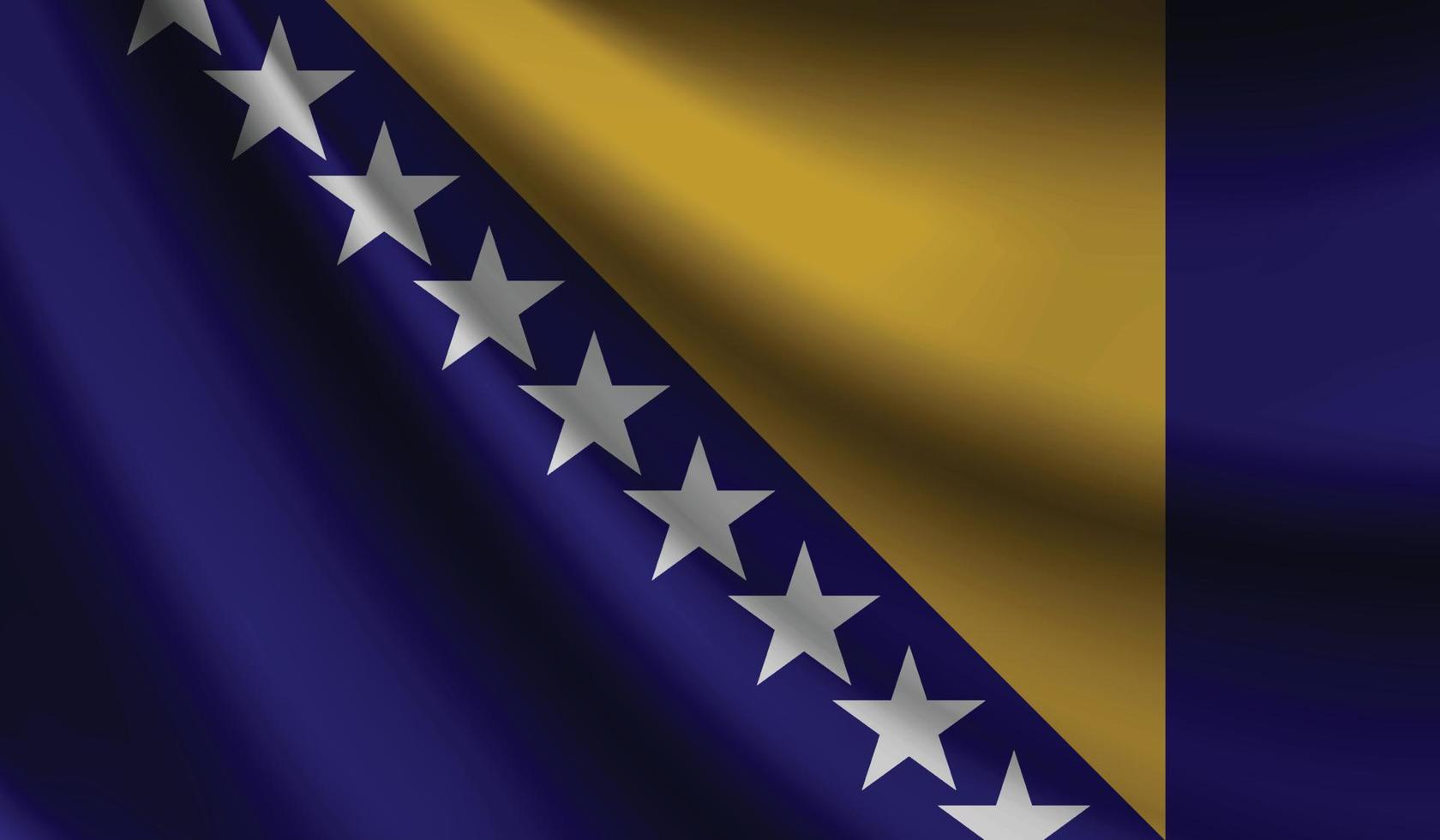 bandera de bosnia y herzegovina que agita el fondo para el diseño patriótico y nacional vector